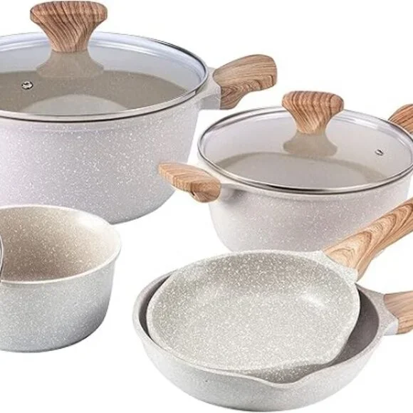 NEW Non-Stick Cast Aluminum Cookware Set - Durable Kitchen Cookware - Picture 1 of 8